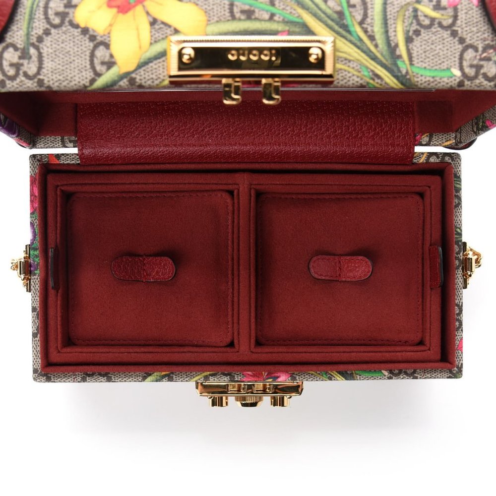 HOST PICK 🎁🎉Gucci GG Supreme Flora Padlock Jewelry Case Bag NEW WITH DUSTBAG - Picture 7 of 12